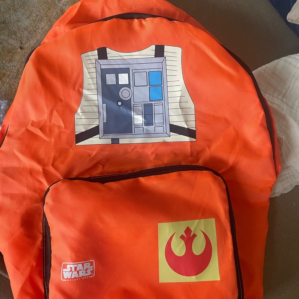 Star Wars Orange Backpack with Rebel Alliance Logo